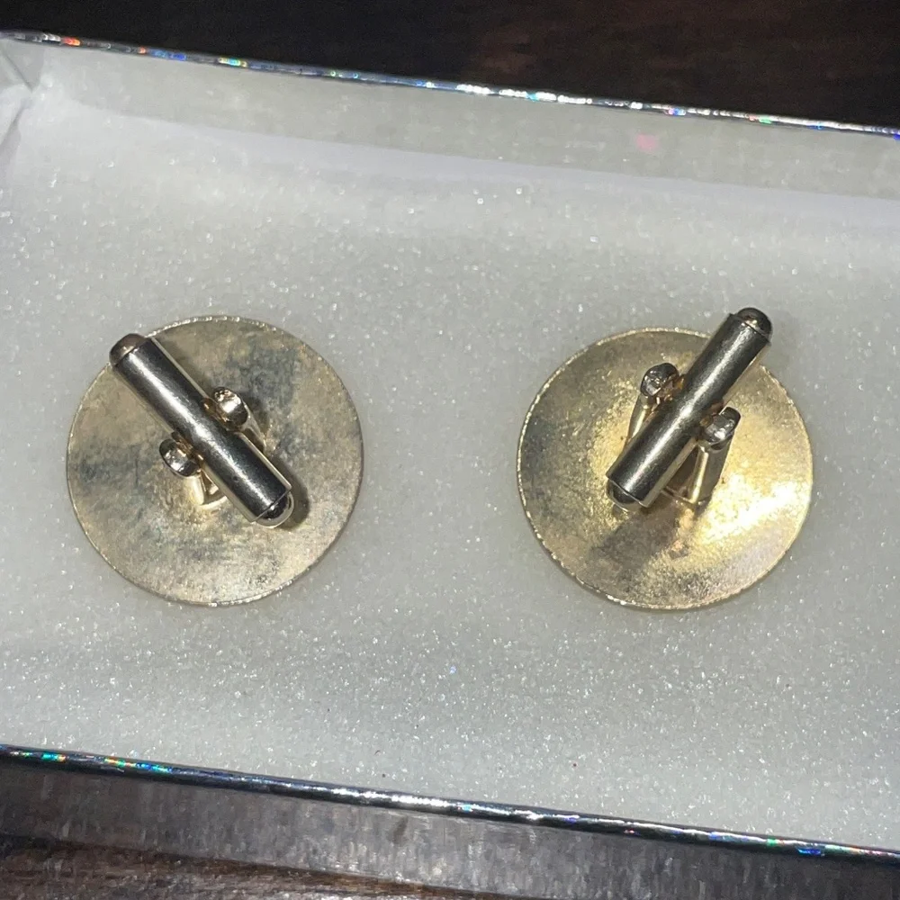 Vintage Cuff Links Bowling 1960'S Gold Tone Color Athletes‎
